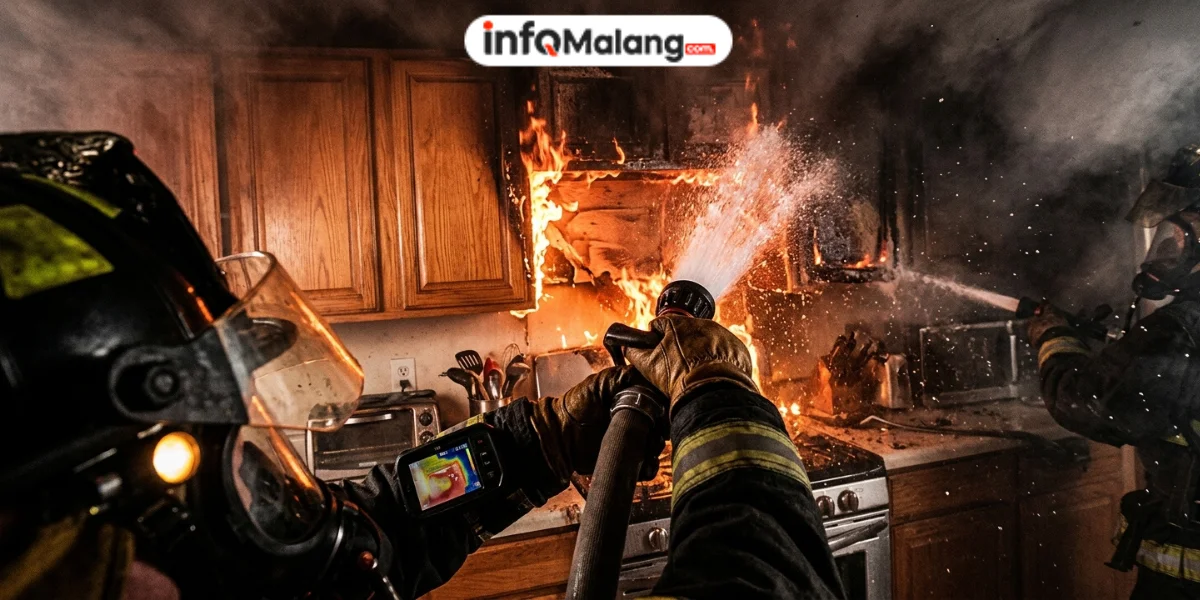 Dapur Rumah di Sukun Gempol Terbakar, Kerugian Ditaksir Capai Rp50 Juta