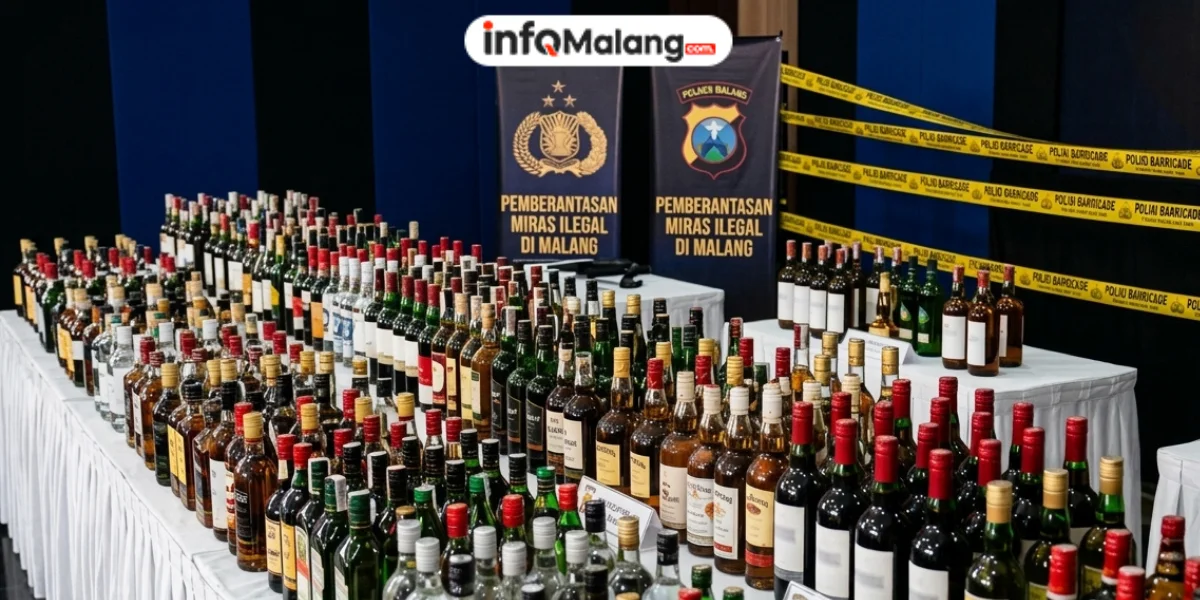 1.770 Botol Miras Ilegal Disita Polres Malang Selama Operasi Cipta Kondisi