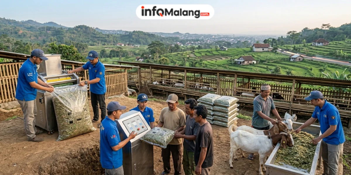 UM dan UB Kenalkan Teknologi Vacuum Silage untuk Peternak Kambing di Malang